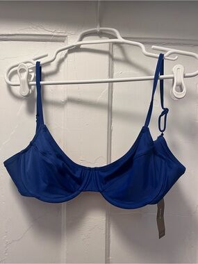 NWT J. Crew 1993 Blue Underwire Bikini Top, size 36C